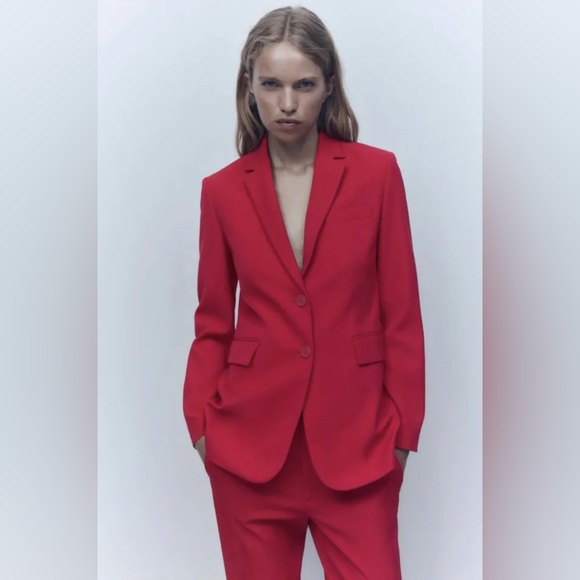 Zara Red Blazer & Suit Jacket - Picture 2 of 10